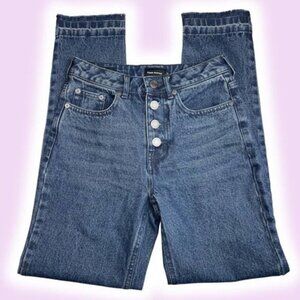 FRANK & OAK The Stevie Tapered Button Fly Jean Sz 24 Raw Hem